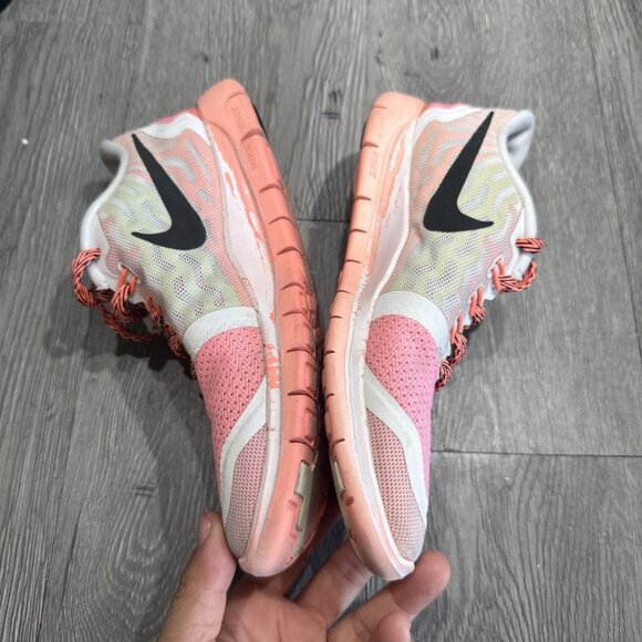 Nike Free 5.0 GS Running Shoes Size 5y/Womens 6.5 Lava Pink Pow 725114-100 - Picture 10 of 10